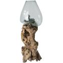 Decowood Glass C Round 30x67 cm ronde glazen vaas op boomstronk L decoratie